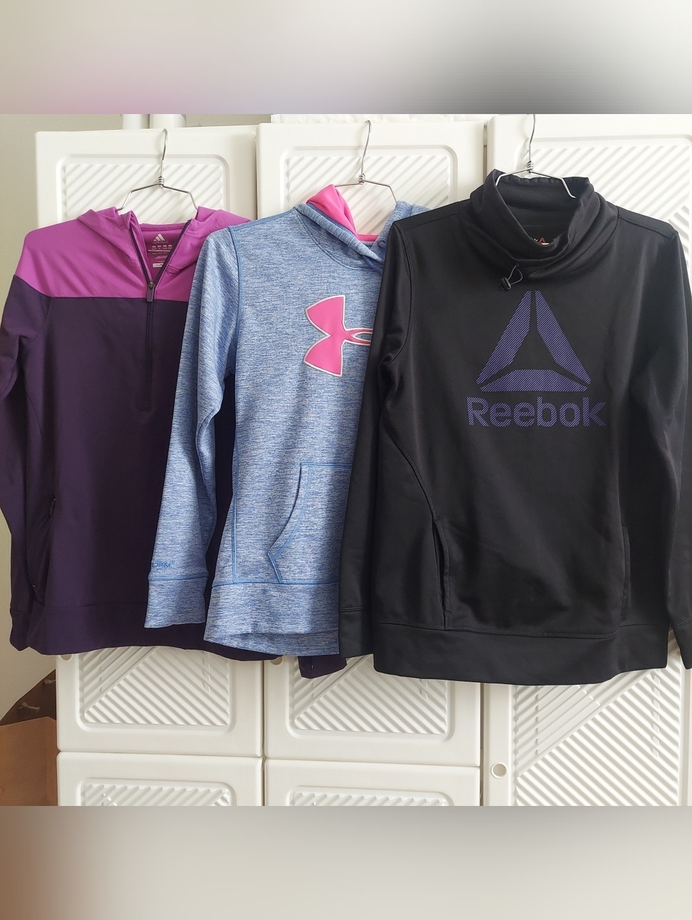 Adidas, under armour, Reebok women's athletic medium sweatshirts pullover bundle